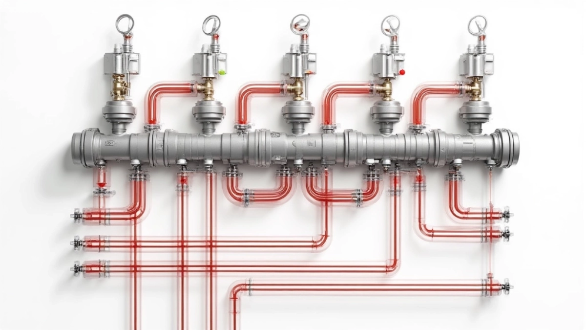 Rozdzielacz ogrzewania podłogowego schemat