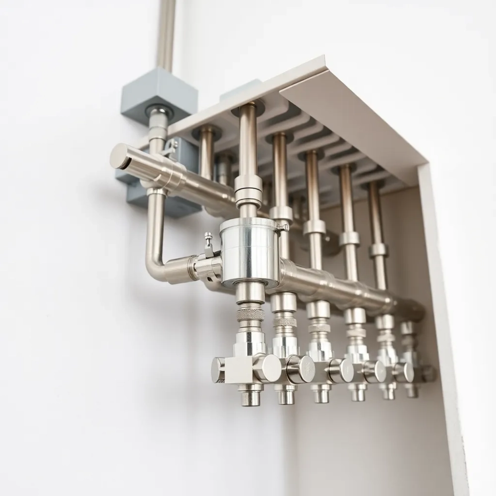 Rozdzielacz ogrzewania podłogowego z elektrozaworami