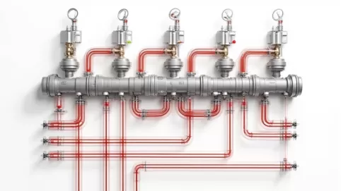 Rozdzielacz ogrzewania podłogowego schemat
