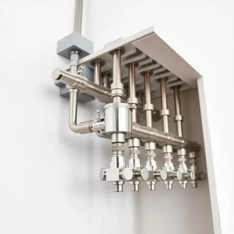 Rozdzielacz ogrzewania podłogowego z elektrozaworami